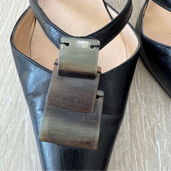 Manolo Blahnik Embellished Black Slingbacks Heels size 38.5 - Picture 8 of 9